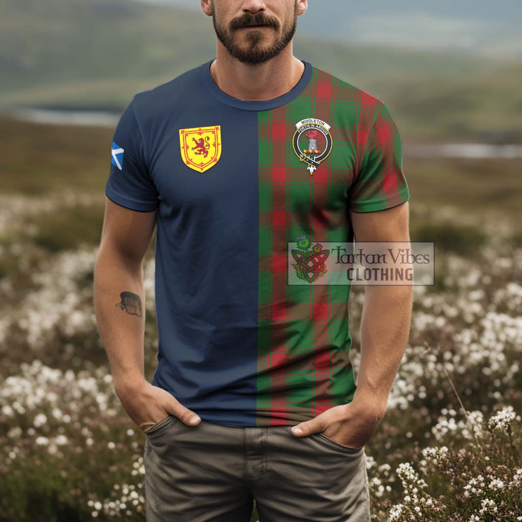 Middleton Tartan T-Shirt Alba with Scottish Lion Royal Arm Half Style - Tartan Vibes Clothing