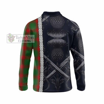 Middleton Tartan Long Sleeve Polo Shirt with Family Crest Cross Sword Thistle Celtic Vibes - Tartan Vibes Clothing