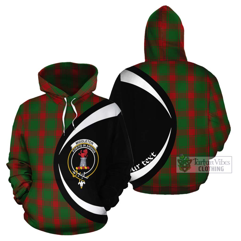 Middleton Tartan Cotton Hoodie with Family Crest Circle Style Zip Hoodie - Tartan Vibes Clothing