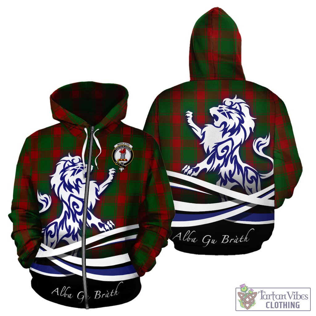 Middleton Tartan Hoodie with Alba Gu Brath Regal Lion Emblem - Tartan Vibes Clothing