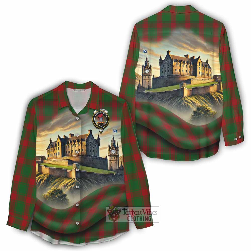 Middleton Tartan Family Crest Women's Casual Shirt with Scottish Ancient Castle Style - Tartan Vibes Clothing