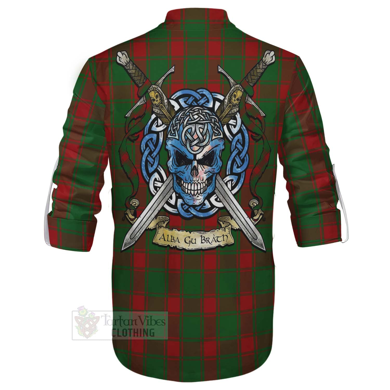 Middleton Tartan Ghillie Kilt Shirt with Family Crest Celtic Skull Style - Tartan Vibes Clothing