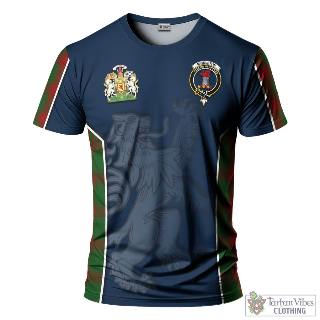 Tartan Vibes Clothing Middleton Tartan T-Shirt with Family Crest and Lion Rampant Vibes Sport Style