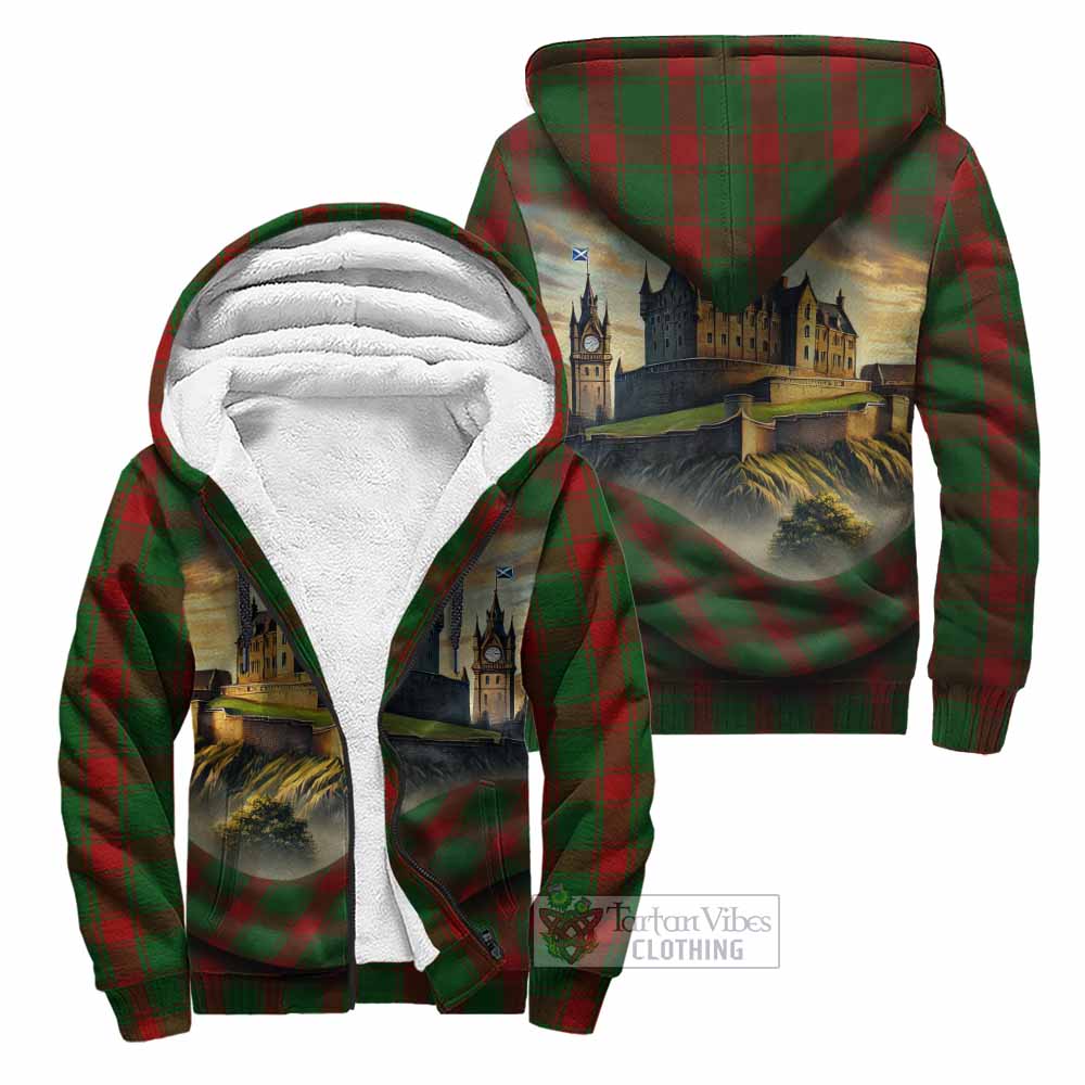 Middleton Tartan Family Crest Sherpa Hoodie with Scottish Ancient Castle Style Unisex - Tartan Vibes Clothing