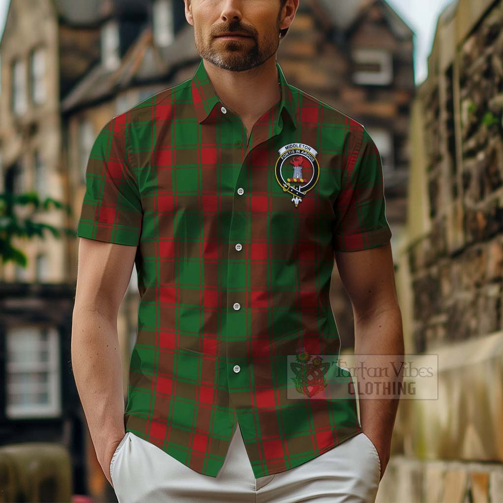 Middleton Tartan Hawaiian Shirt with Family Crest Celtic Skull Style - Tartan Vibes Clothing