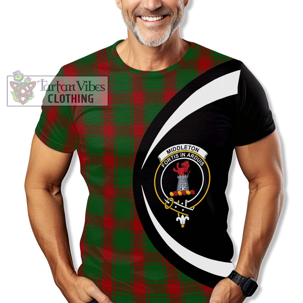 Middleton Tartan T-Shirt with Family Crest Circle Style - Tartan Vibes Clothing