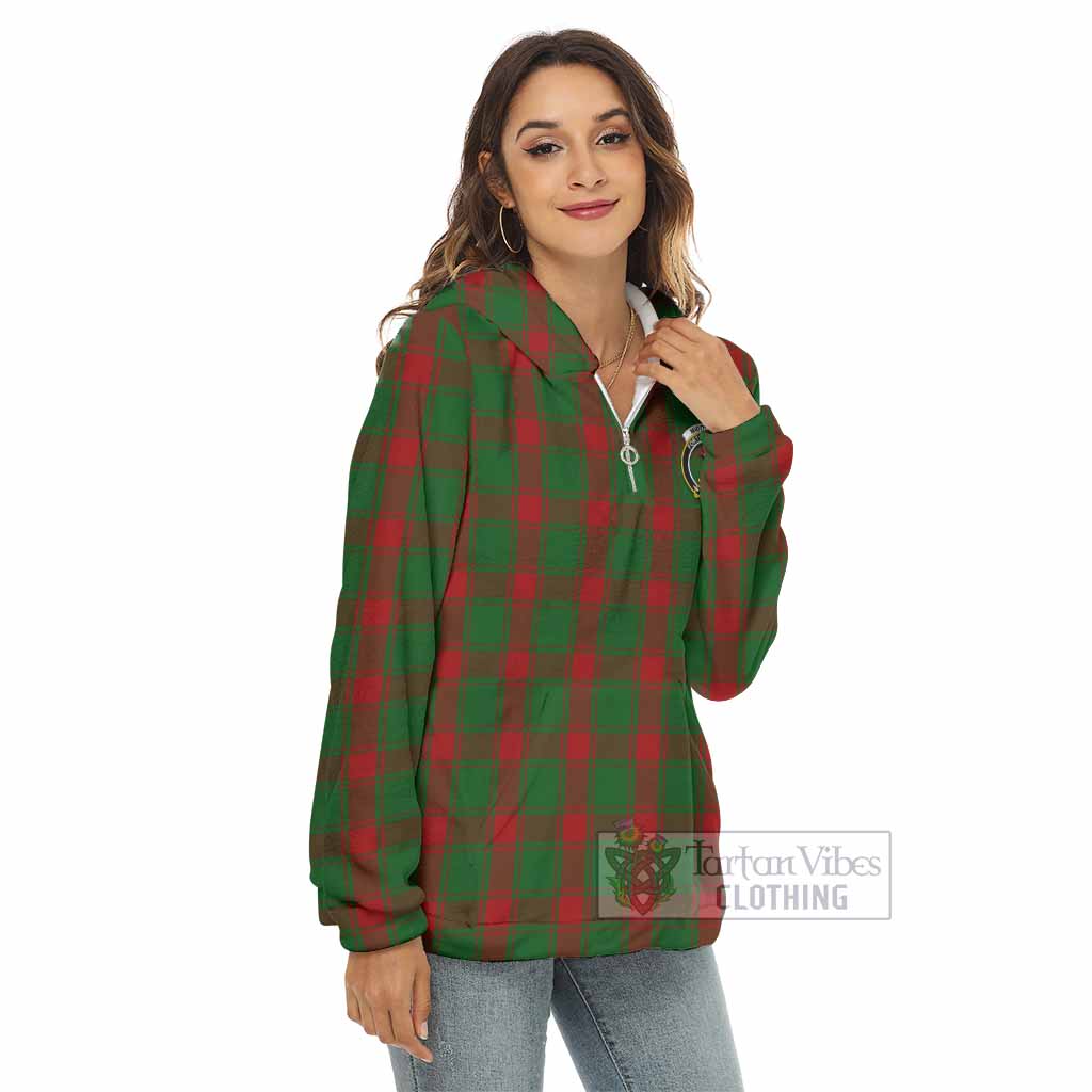 Middleton Tartan Women's Borg Fleece Hoodie with Half Zip with Family Crest - Tartan Vibes Clothing