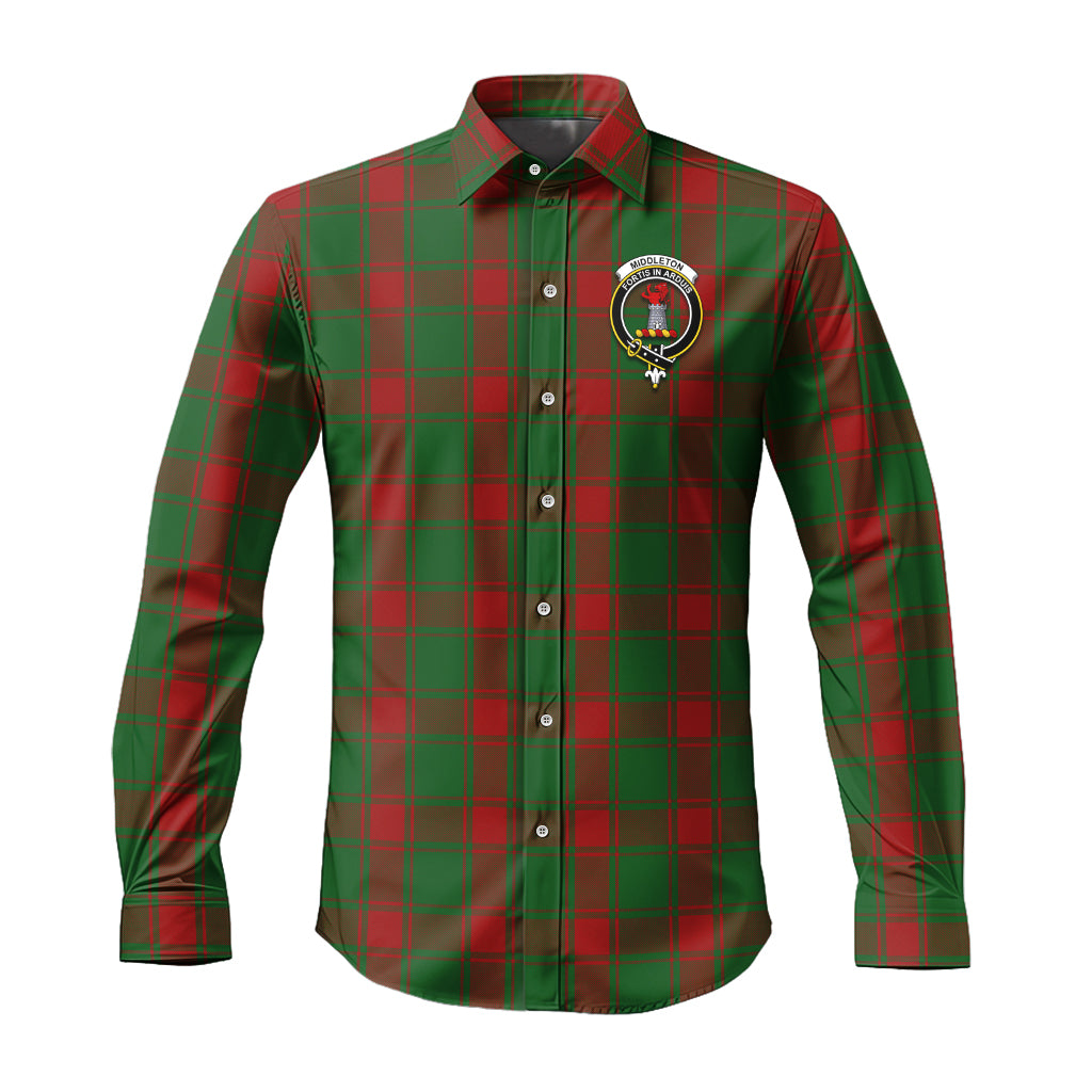 Middleton Tartan Long Sleeve Button Up Shirt with Family Crest Men's Shirt - Tartan Vibes Clothing