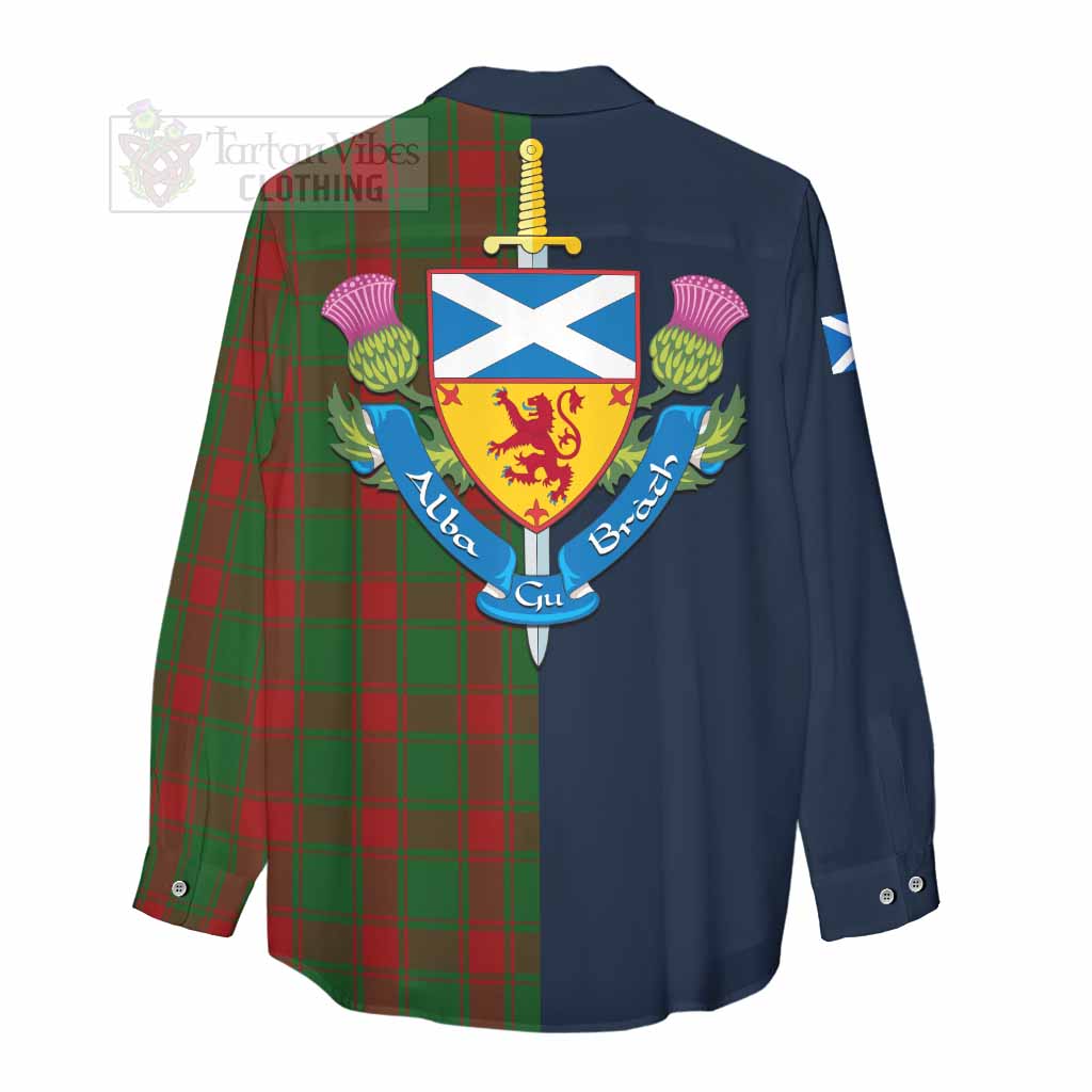 Middleton Tartan Women's Casual Shirt Alba with Scottish Lion Royal Arm Half Style - Tartan Vibes Clothing