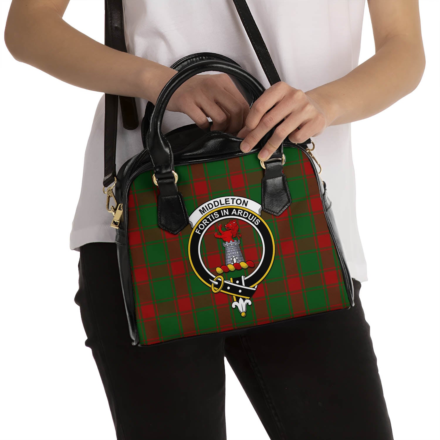 Middleton Tartan Shoulder Handbags with Family Crest - Tartan Vibes Clothing