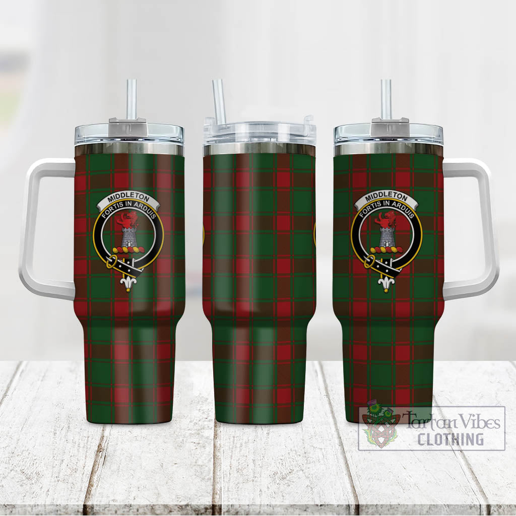 Middleton Tartan Tumbler with Handle with Family Crest - Tartan Vibes Clothing