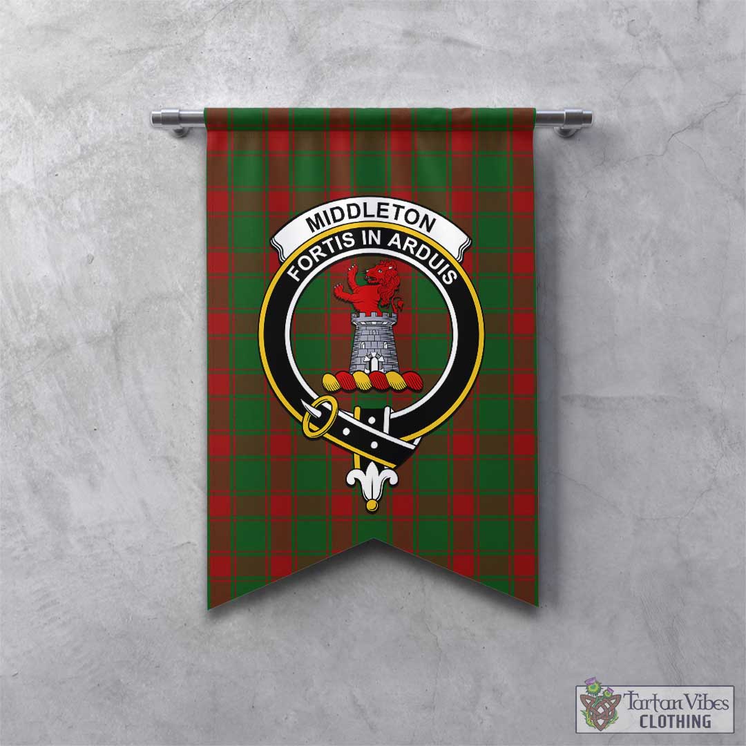 Middleton Tartan Gonfalon, Tartan Banner with Family Crest - Tartan Vibes Clothing