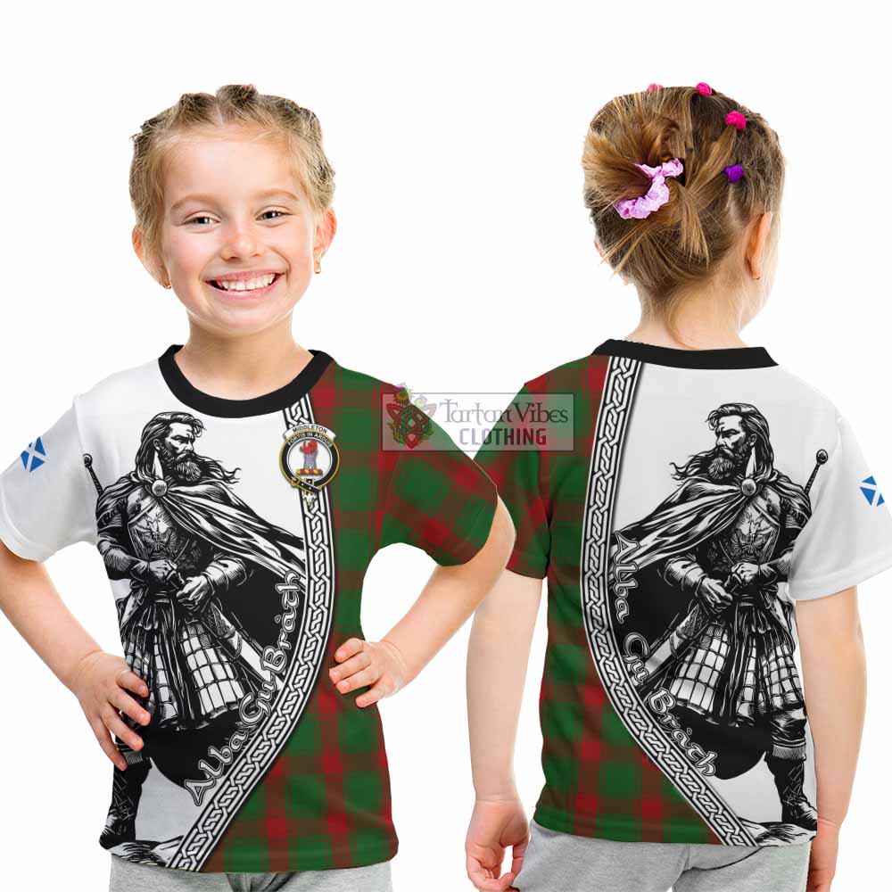 Middleton Tartan Clan Crest Kid T-Shirt with Highlander Warrior Celtic Style - Tartan Vibes Clothing
