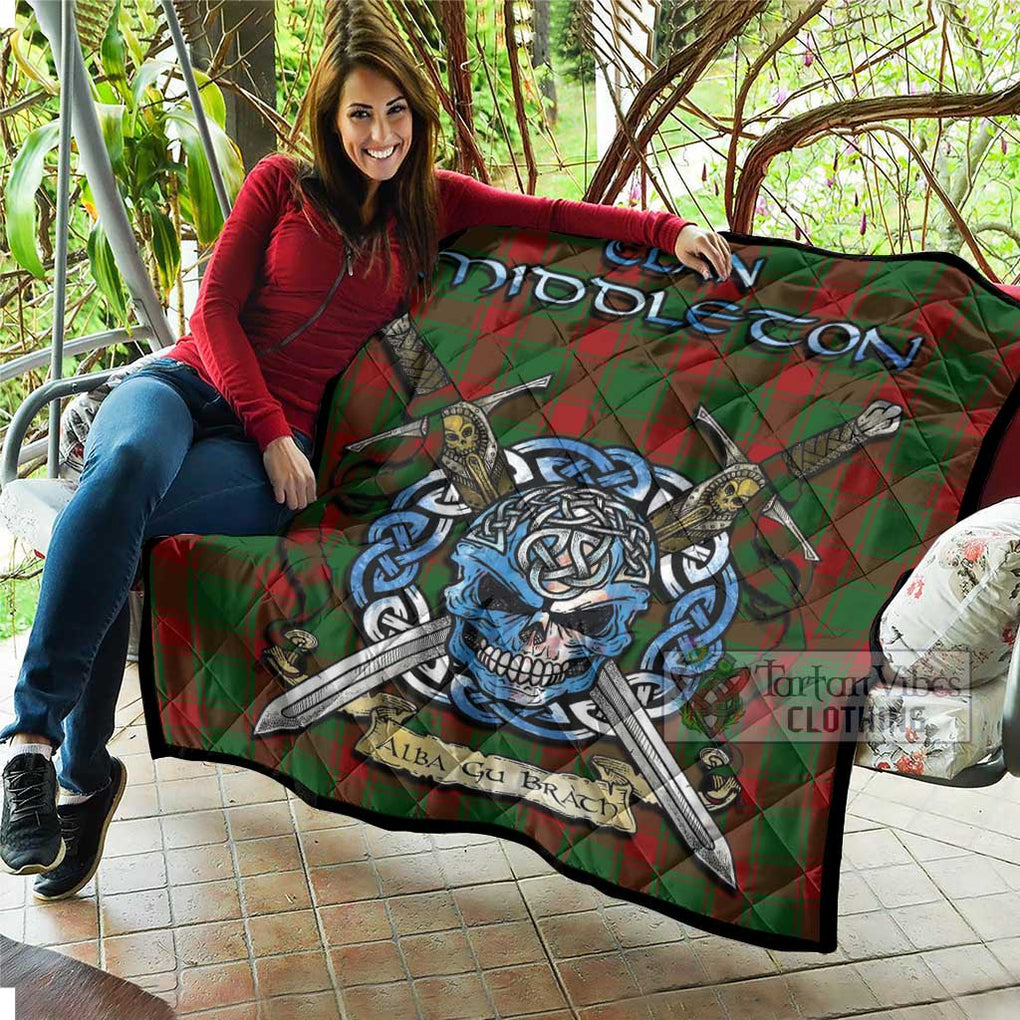 Middleton Tartan Quilt with Celtic Skull Alba Gu Brath Style - Tartan Vibes Clothing
