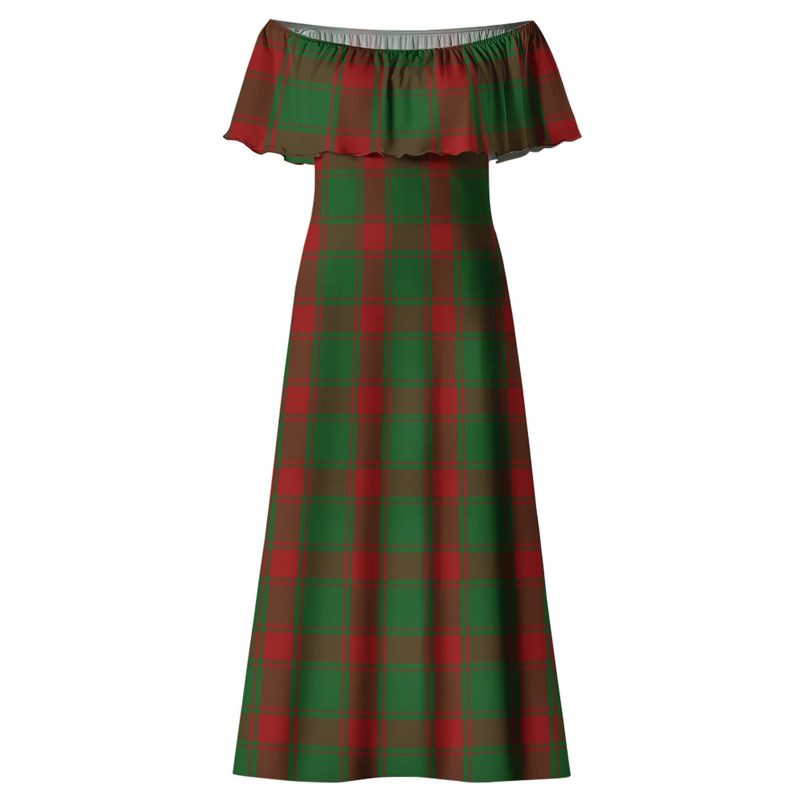Middleton Tartan Off Shoulder Long Dress - Tartan Vibes Clothing