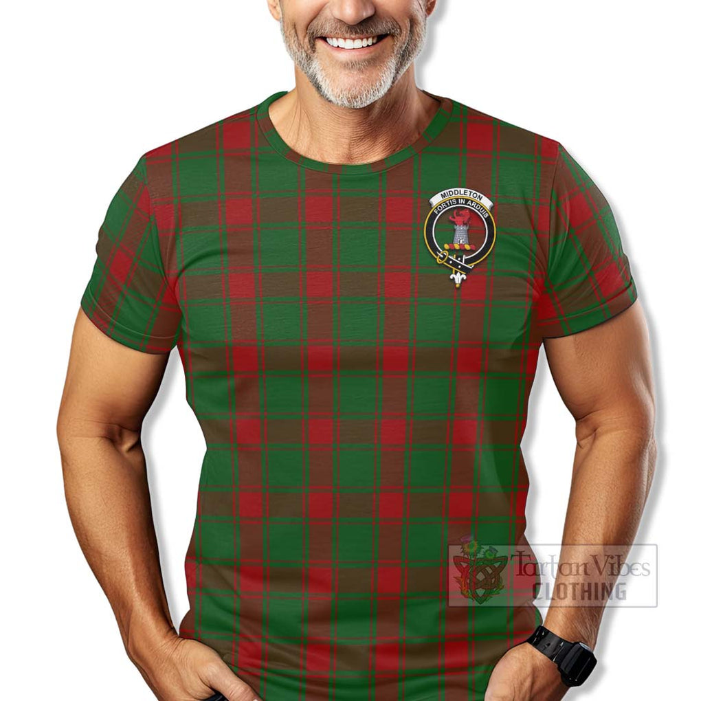 Middleton Tartan T-Shirt with Family Crest Celtic Skull Style - Tartan Vibes Clothing