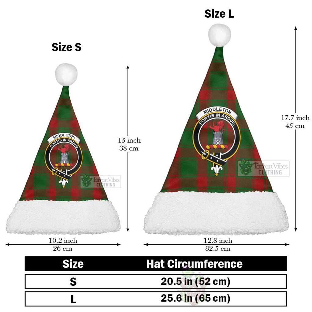 Middleton Tartan Christmas Santa Hats with Family Crest Christmas Hat L 25.6in (65cm) - Tartan Vibes Clothing