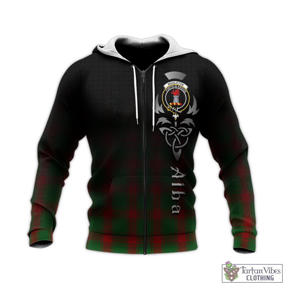 Middleton Tartan Knitted Hoodie Featuring Alba Gu Brath Family Crest Celtic Inspired - Tartan Vibes Clothing