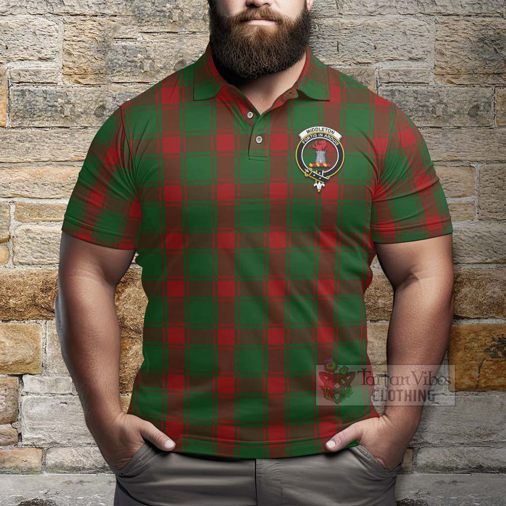 Middleton Tartan Polo Shirt with Family Crest Celtic Skull Style - Tartan Vibes Clothing
