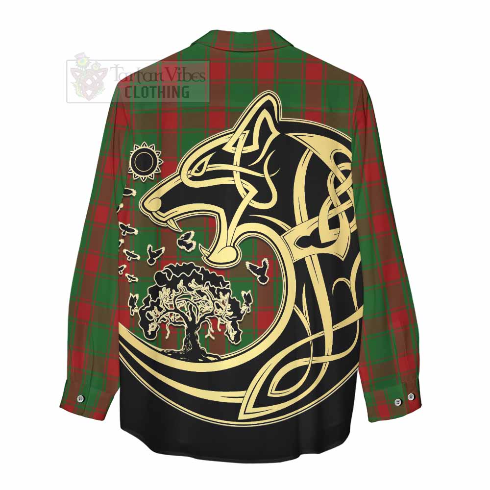 Middleton Tartan Women's Casual Shirt with Family Crest Celtic Wolf Style - Tartan Vibes Clothing