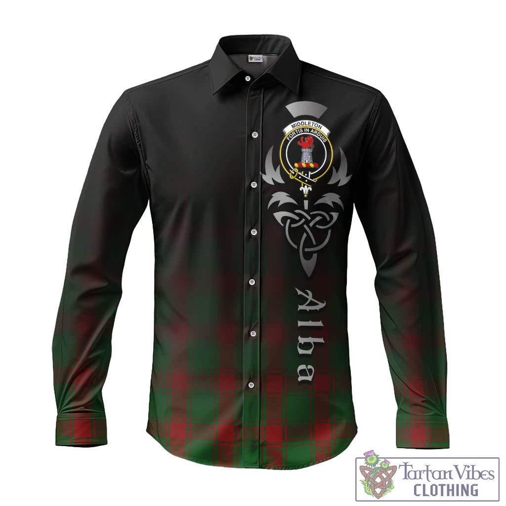 Middleton Tartan Long Sleeve Button Up Featuring Alba Gu Brath Family Crest Celtic Inspired - Tartan Vibes Clothing