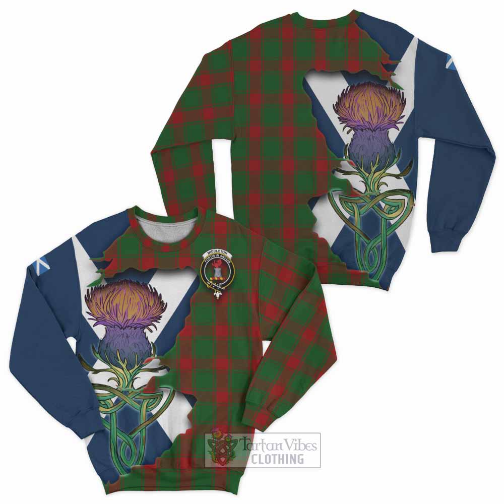 Middleton Tartan Family Crest Sweatshirt Scottish Thistle Celtic Inspired - Tartan Vibes Clothing