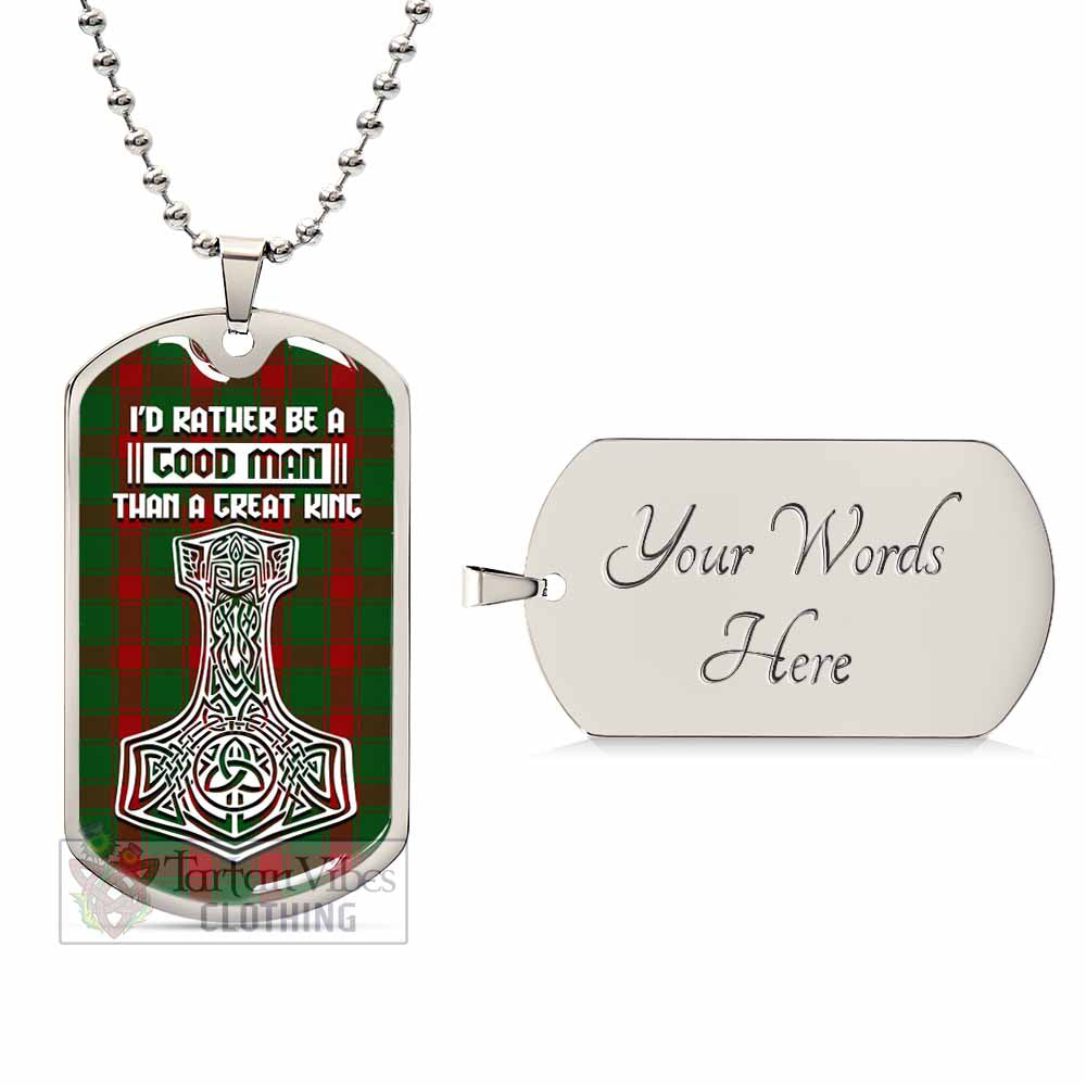 Middleton Tartan Dog Tag Necklace Viking Mjolnir Style Silver Yes - Tartan Vibes Clothing