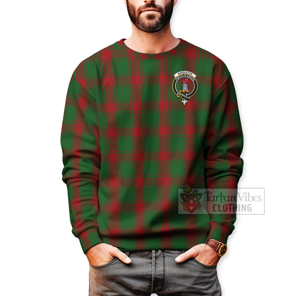 Middleton Tartan Sweatshirt with Family Crest Celtic Skull Style - Tartan Vibes Clothing
