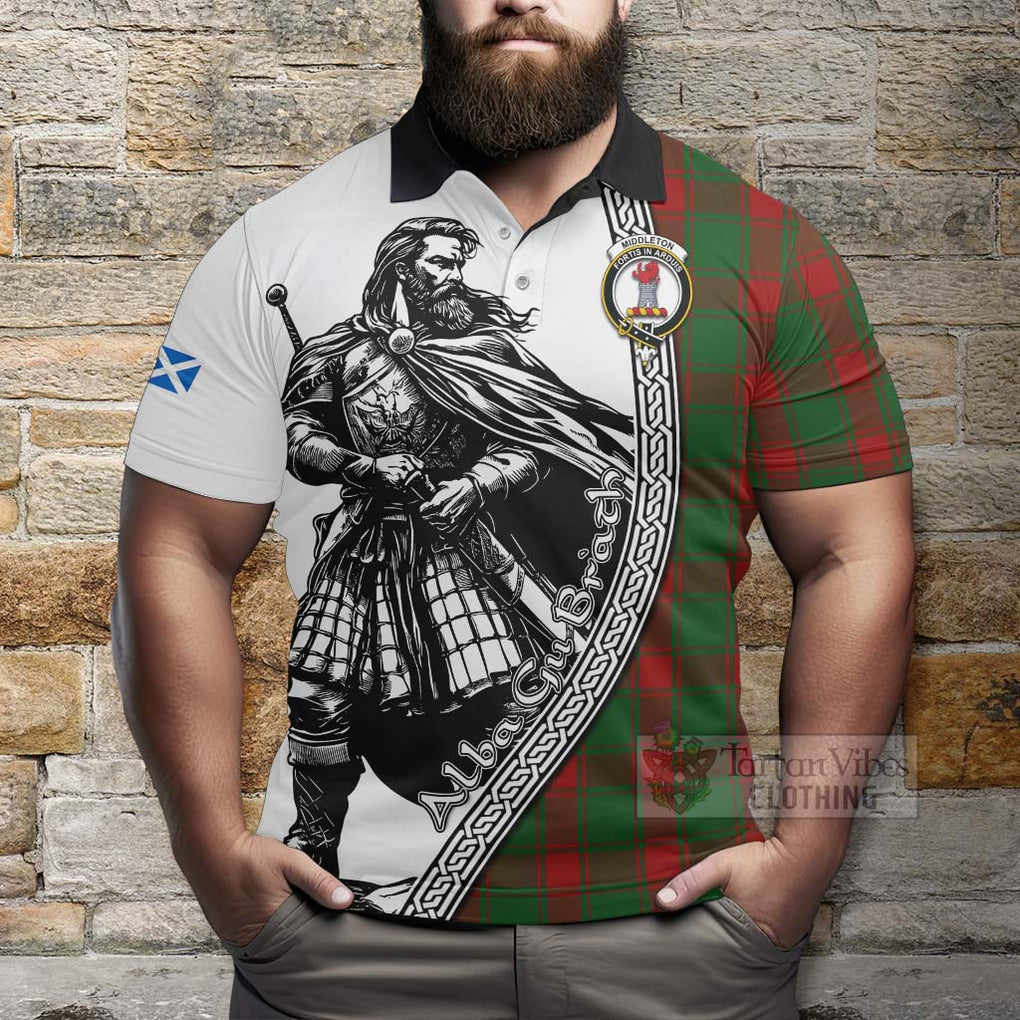 Middleton Tartan Clan Crest Polo Shirt with Highlander Warrior Celtic Style - Tartan Vibes Clothing