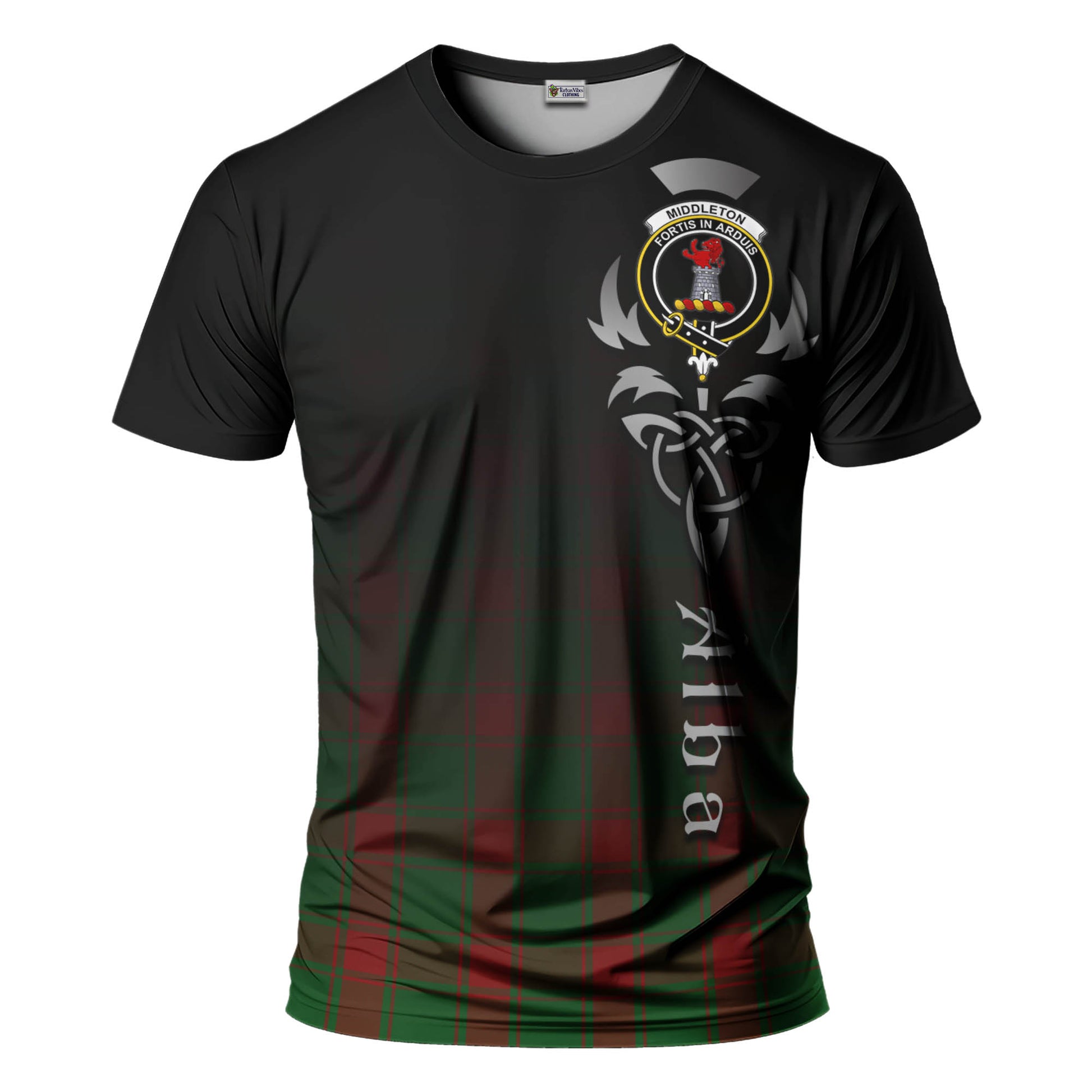 Middleton Tartan T-Shirt Featuring Alba Gu Brath Family Crest Celtic Inspired - Tartan Vibes Clothing