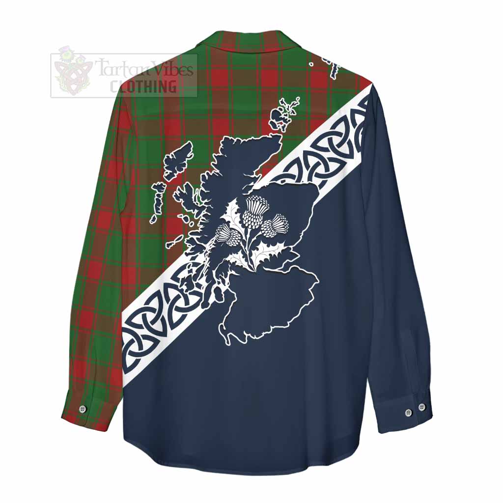 Middleton Tartan Women's Casual Shirt Featuring Thistle and Scotland Map - Tartan Vibes Clothing