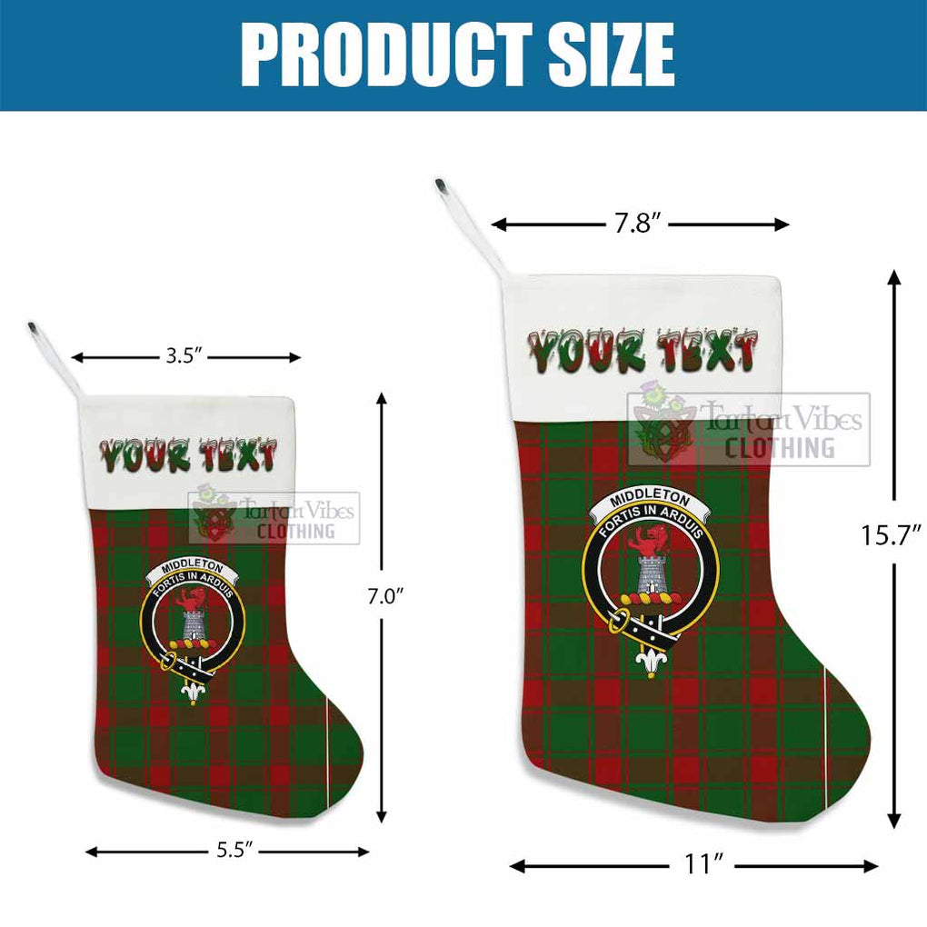 Middleton Tartan Family Crest Christmas Stocking with Personalized Text - Tartan Vibes Clothing