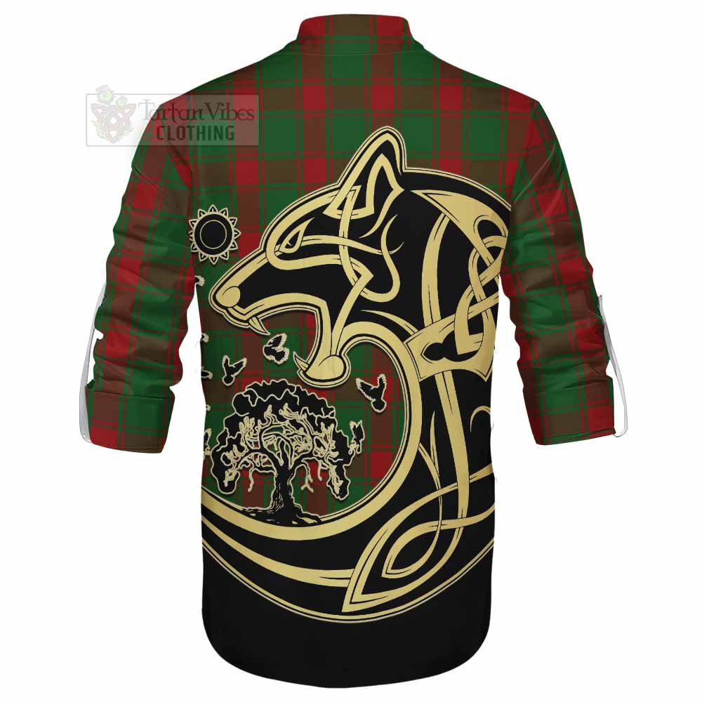 Middleton Tartan Ghillie Kilt Shirt with Family Crest Celtic Wolf Style - Tartan Vibes Clothing