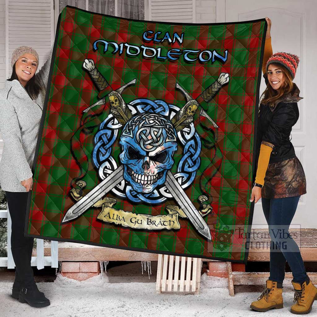 Middleton Tartan Quilt with Celtic Skull Alba Gu Brath Style - Tartan Vibes Clothing