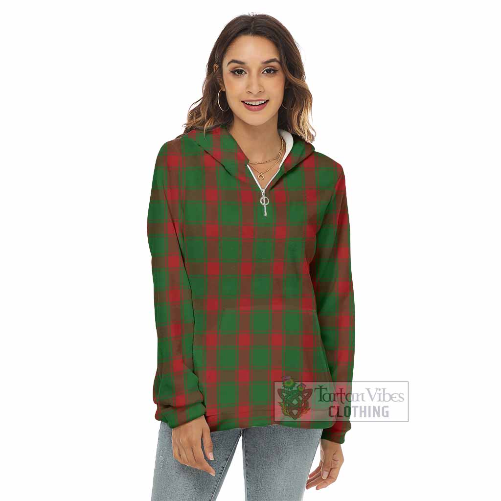 Middleton Tartan Women's Borg Fleece Hoodie with Half Zip - Tartan Vibes Clothing
