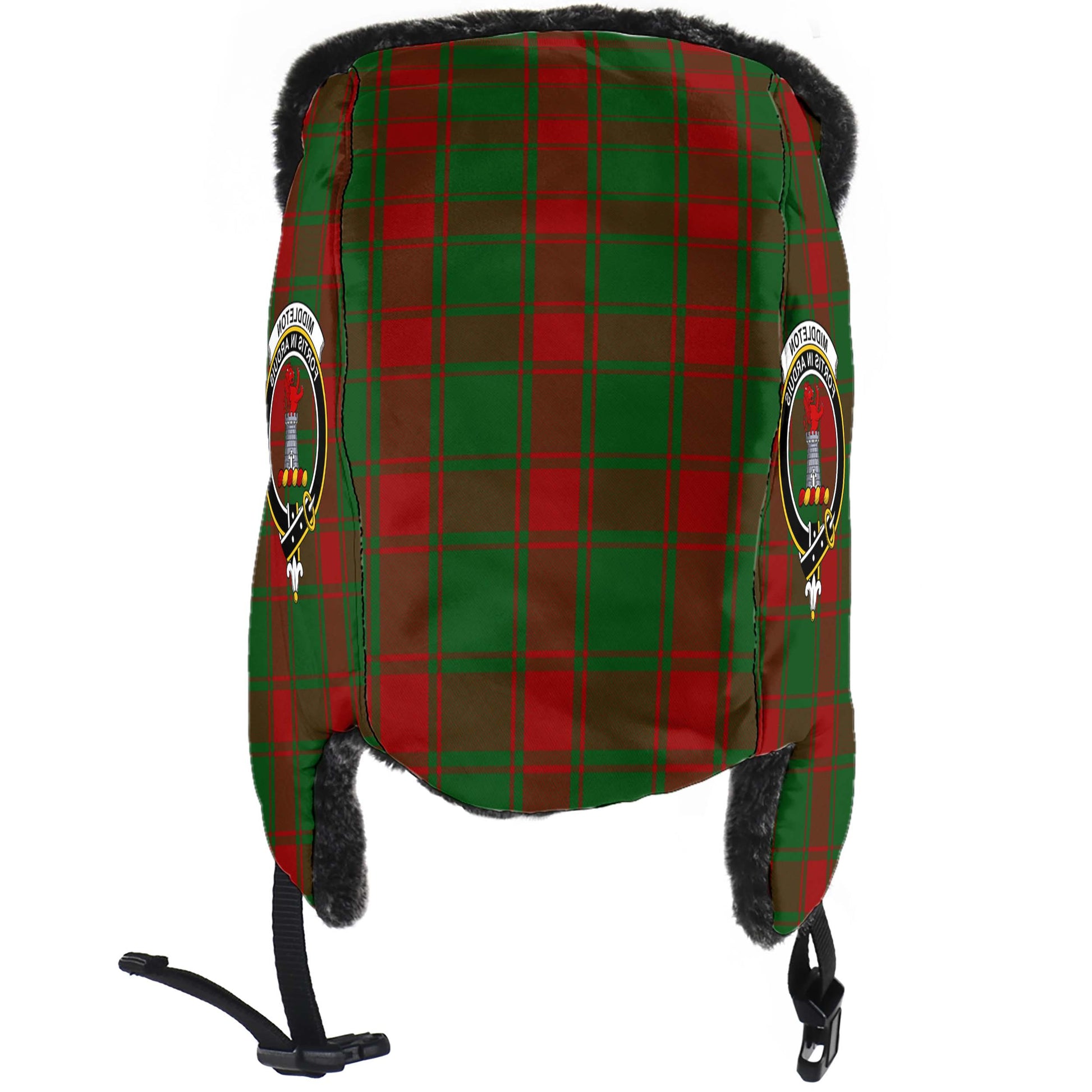 Middleton Tartan Winter Trapper Hat with Family Crest - Tartan Vibes Clothing