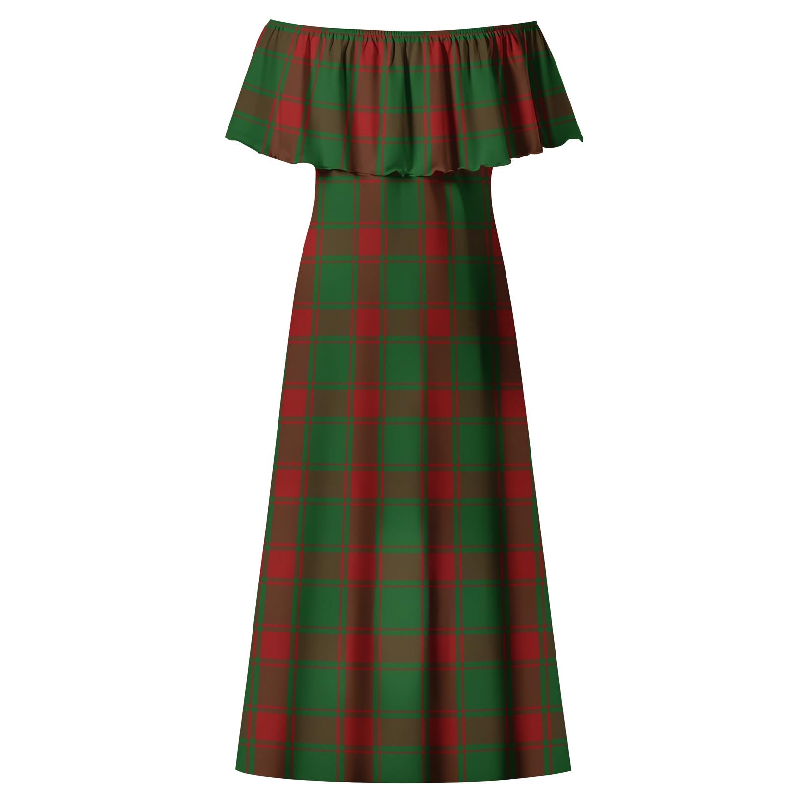 Middleton Tartan Off Shoulder Long Dress - Tartan Vibes Clothing