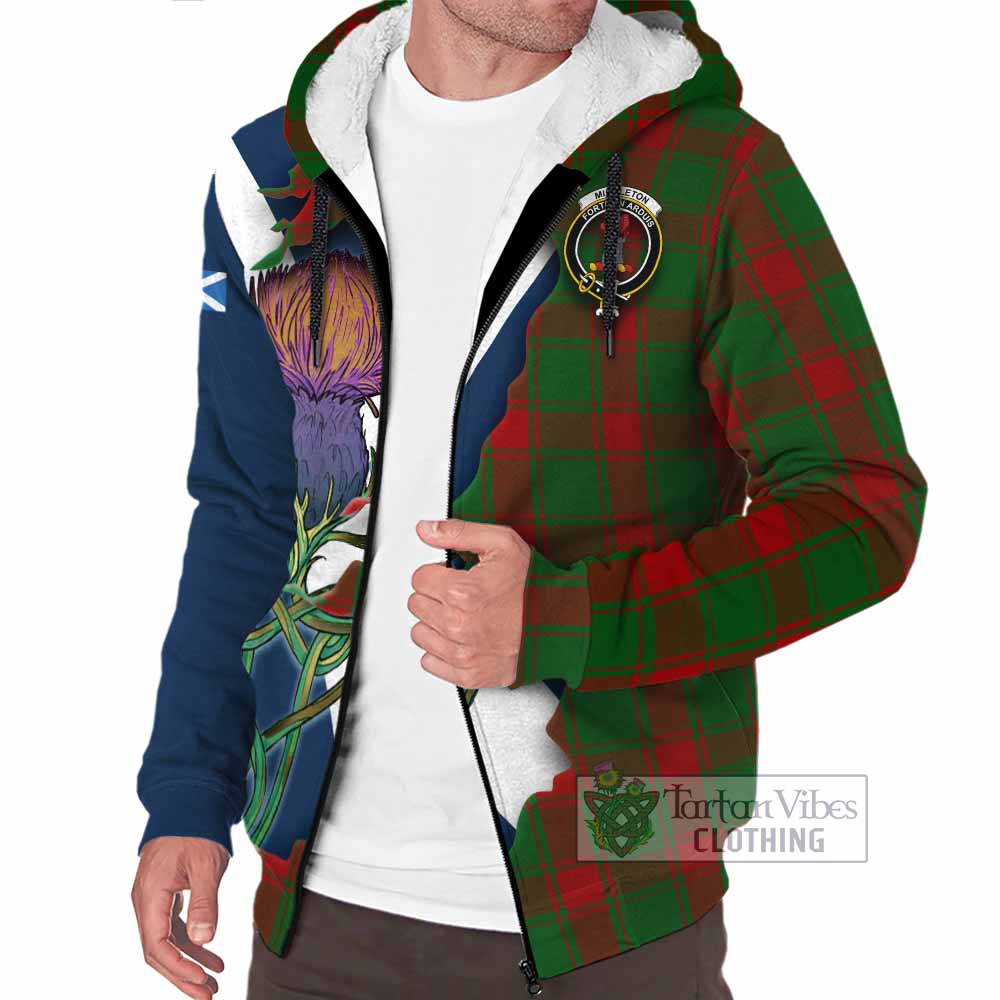 Middleton Tartan Family Crest Sherpa Hoodie Scottish Thistle Celtic Inspired - Tartan Vibes Clothing