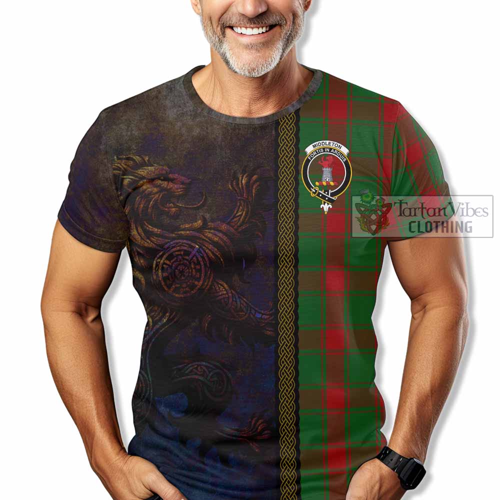 Middleton Tartan Family Crest T-Shirt Alba Gu Brath Be Brave Lion Ancient Style - Tartan Vibes Clothing