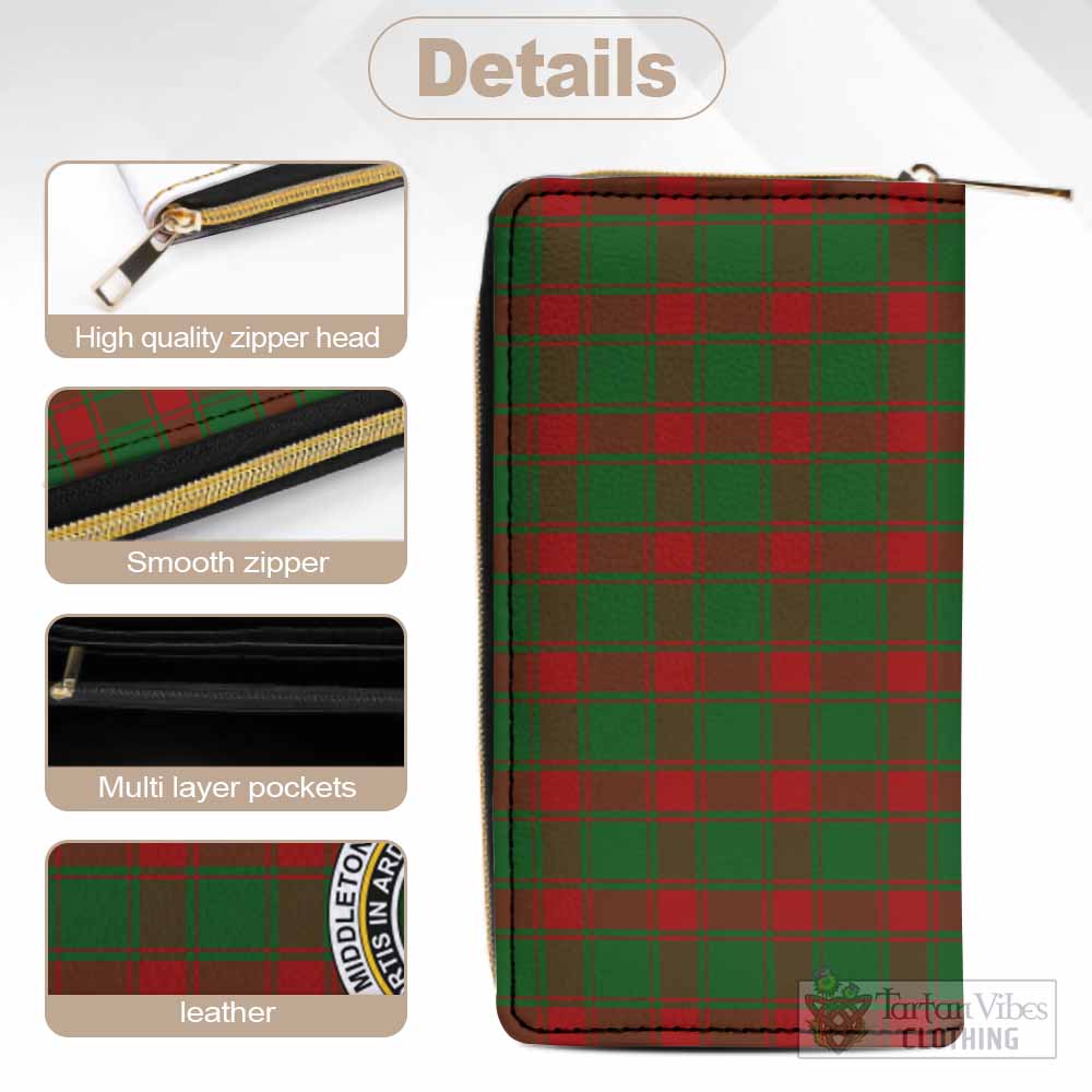 Middleton Tartan Women's Leather Wallet with Family Crest - Tartan Vibes Clothing
