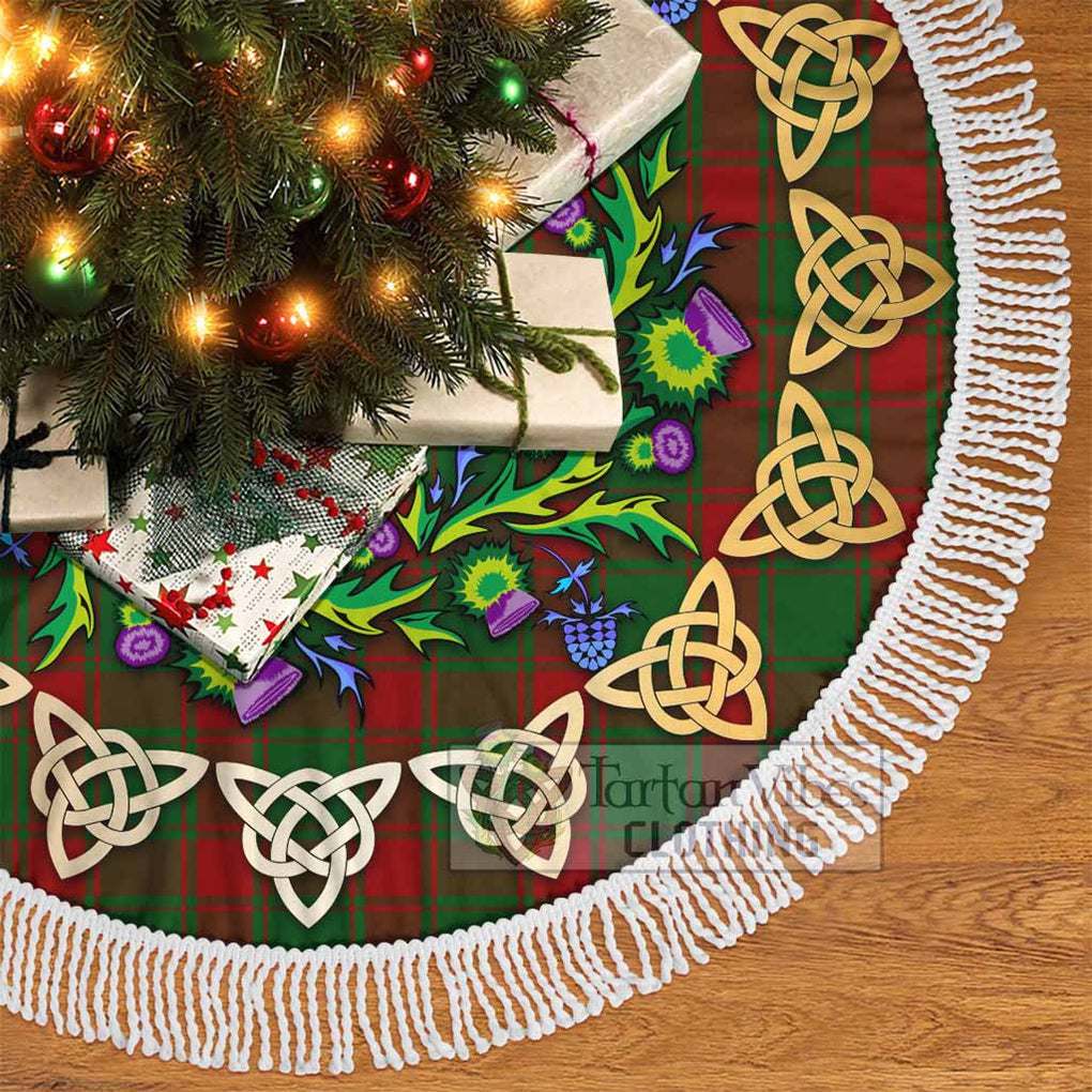 Tartan Vibes Clothing Middleton Tartan Christmas Tree Skirt with Thistle Celtic Knot Style