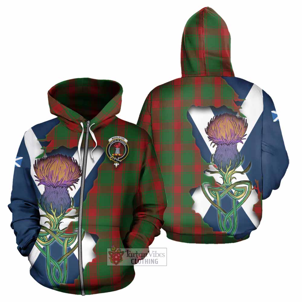 Middleton Tartan Family Crest Hoodie Scottish Thistle Celtic Inspired Zip Hoodie - Tartan Vibes Clothing