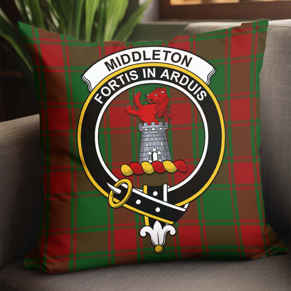 Middleton Tartan Pillow Cover with Family Crest - Tartan Vibes Clothing