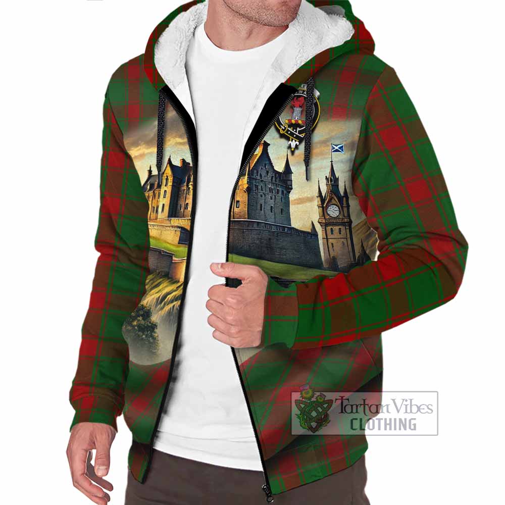Middleton Tartan Family Crest Sherpa Hoodie with Scottish Ancient Castle Style - Tartan Vibes Clothing
