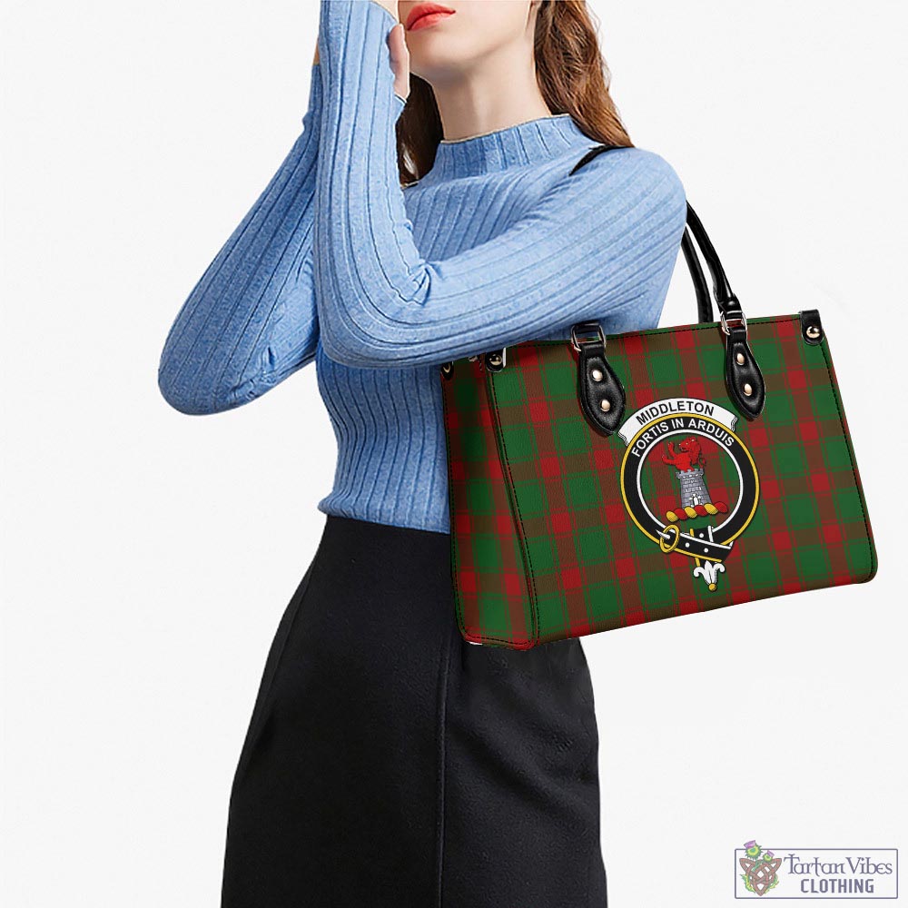 Middleton Tartan Luxury Leather Handbags with Family Crest - Tartan Vibes Clothing