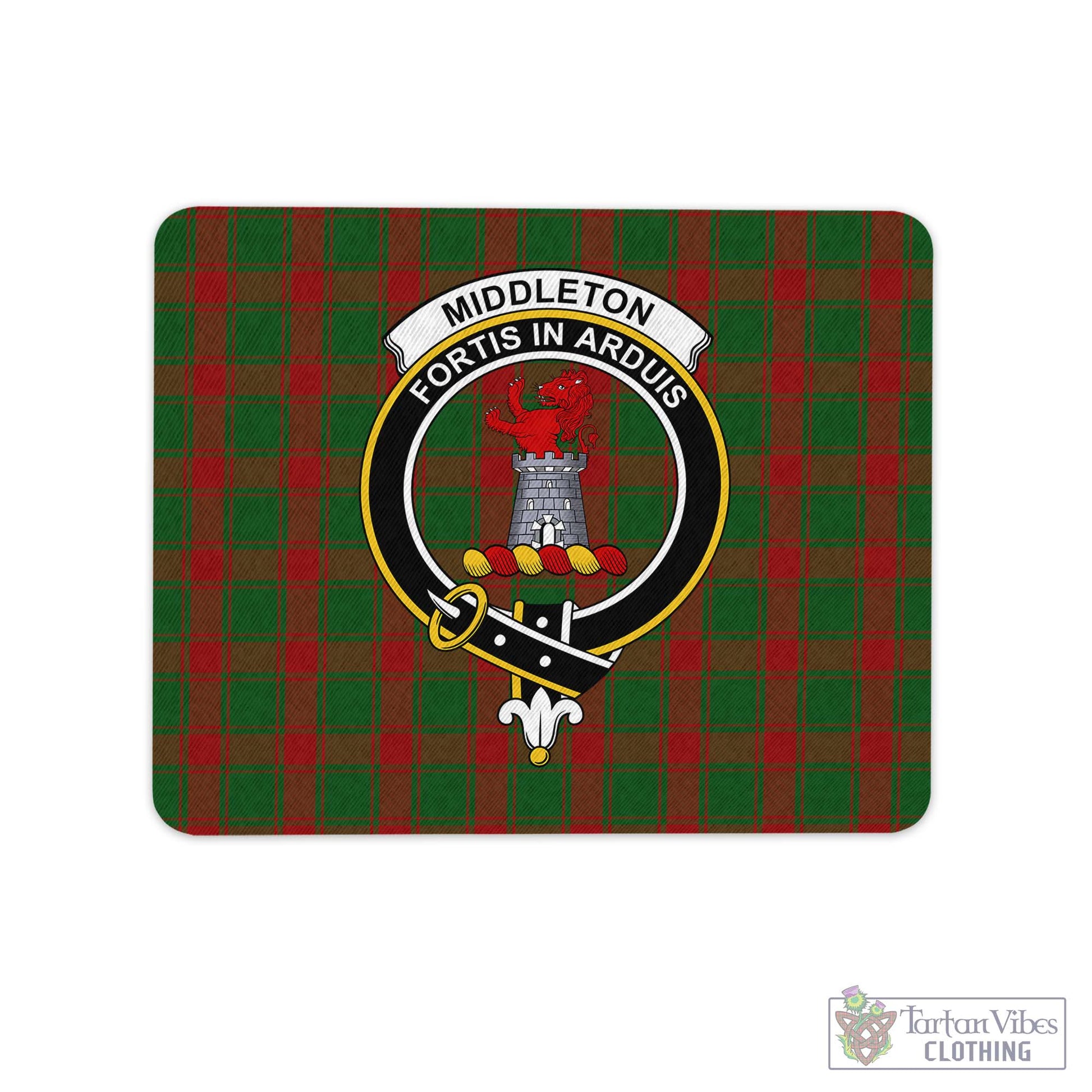 Tartan Vibes Clothing Middleton Tartan Mouse Pad with Family Crest
