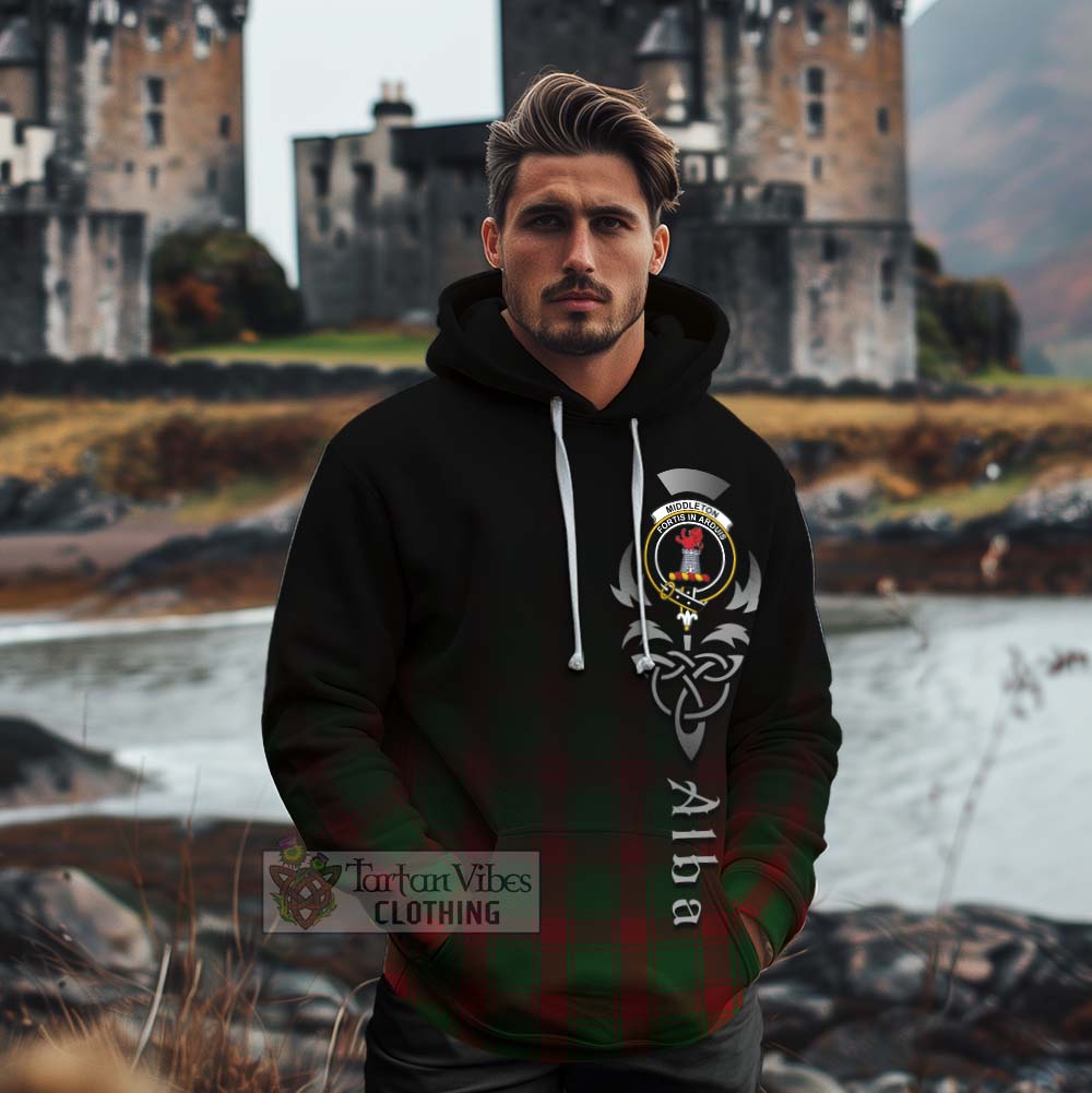 Tartan Vibes Clothing Middleton Tartan Cotton Hoodie Featuring Alba Gu Brath Family Crest Celtic Inspired