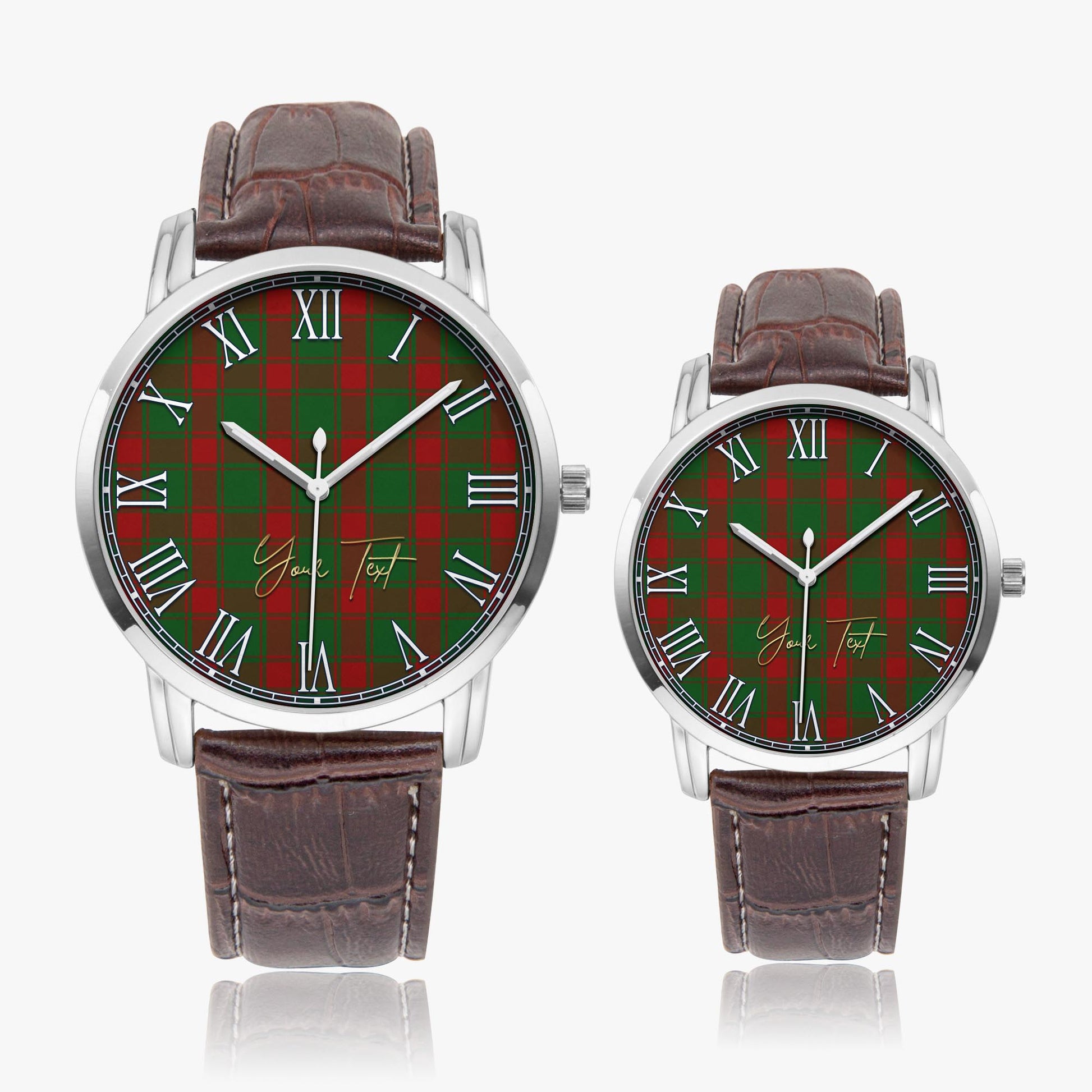 Middleton Tartan Personalized Your Text Leather Trap Quartz Watch - Tartan Vibes Clothing