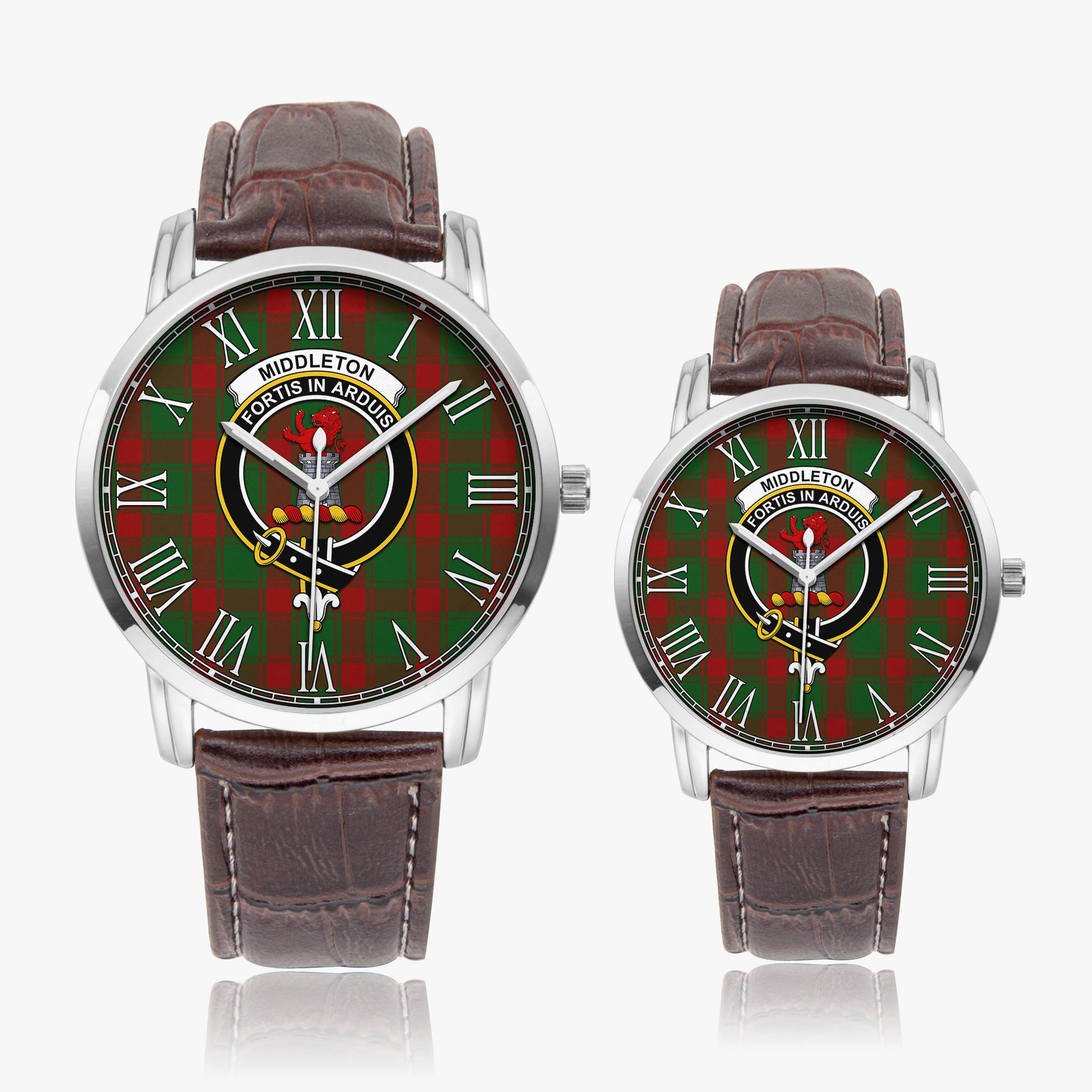 Middleton Tartan Family Crest Leather Strap Quartz Watch - Tartan Vibes Clothing