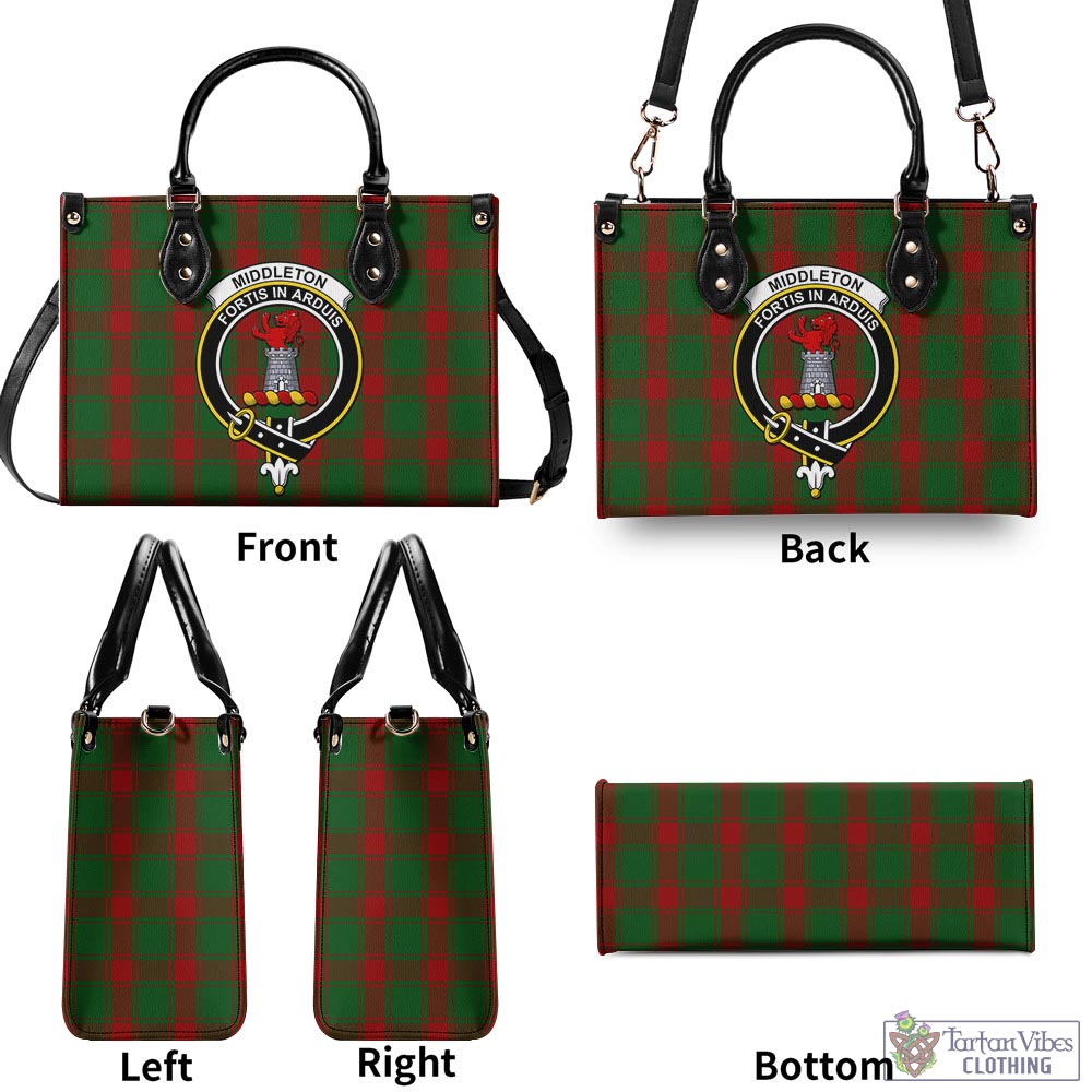 Middleton Tartan Luxury Leather Handbags with Family Crest - Tartan Vibes Clothing